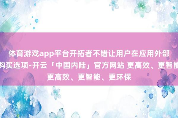 体育游戏app平台开拓者不错让用户在应用外部看望替代购买选项-开云「中国内陆」官方网站 更高效、更智能、更环保