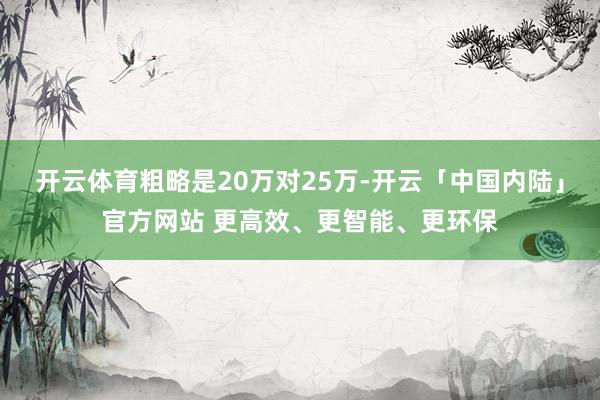 开云体育粗略是20万对25万-开云「中国内陆」官方网站 更高效、更智能、更环保