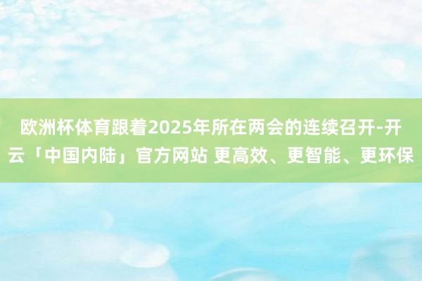 欧洲杯体育跟着2025年所在两会的连续召开-开云「中国内陆」