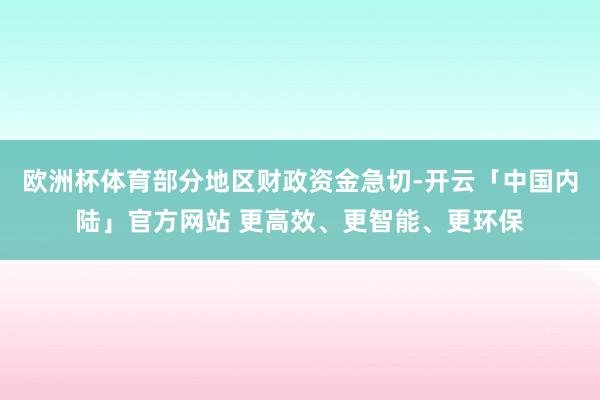 欧洲杯体育部分地区财政资金急切-开云「中国内陆」官方网站 更