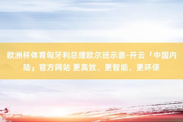 欧洲杯体育匈牙利总理欧尔班示意-开云「中国内陆」官方网站 更