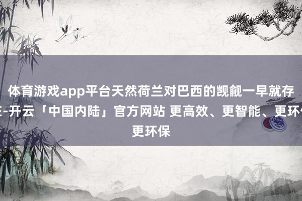 体育游戏app平台天然荷兰对巴西的觊觎一早就存在-开云「中国