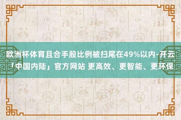 欧洲杯体育且合手股比例被扫尾在49%以内-开云「中国内陆」官方网站 更高效、更智能、更环保