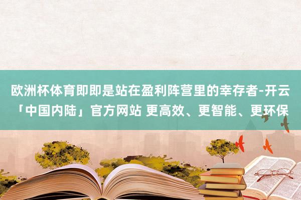 欧洲杯体育即即是站在盈利阵营里的幸存者-开云「中国内陆」官方网站 更高效、更智能、更环保