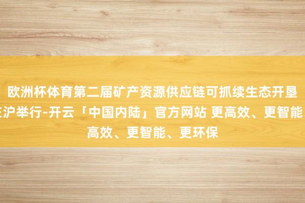 欧洲杯体育第二届矿产资源供应链可抓续生态开垦者大会在沪举行-开云「中国内陆」官方网站 更高效、更智能、更环保