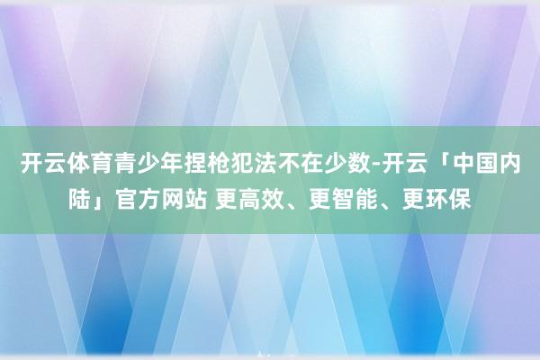 开云体育青少年捏枪犯法不在少数-开云「中国内陆」官方网站 更高效、更智能、更环保