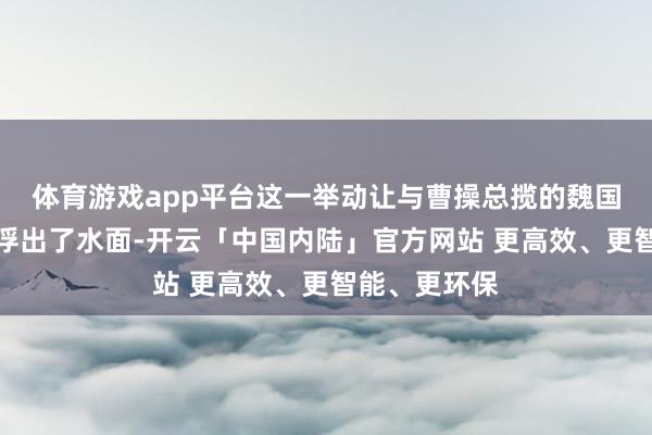 体育游戏app平台这一举动让与曹操总揽的魏国之间的碎裂浮出了