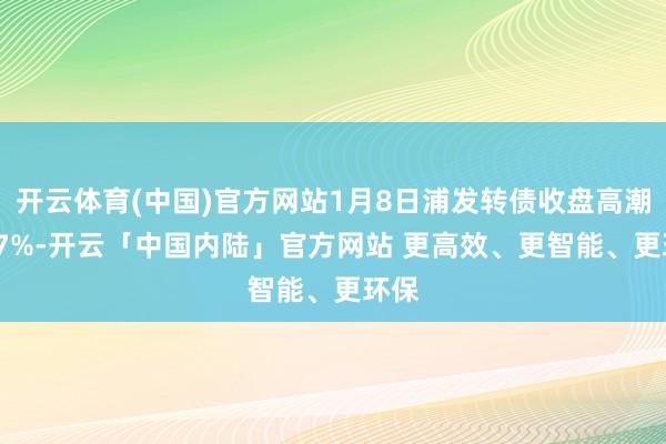 开云体育(中国)官方网站1月8日浦发转债收盘高潮0.07%-