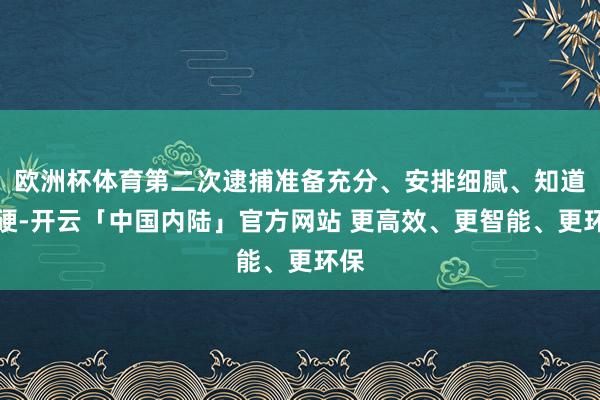 欧洲杯体育第二次逮捕准备充分、安排细腻、知道强硬-开云「中国